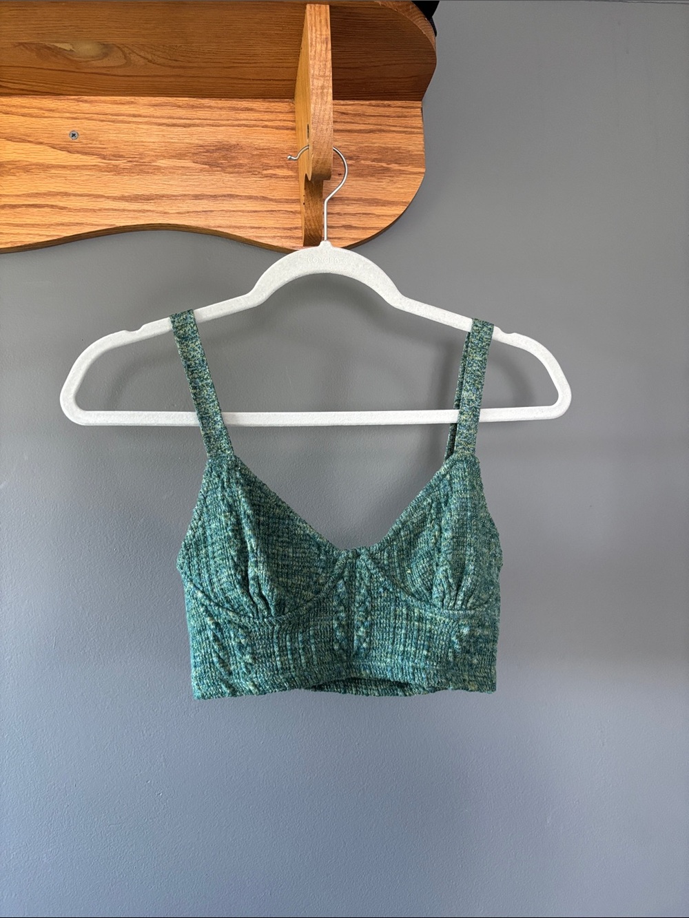 Zara Teal Green Knit Crop Bralette